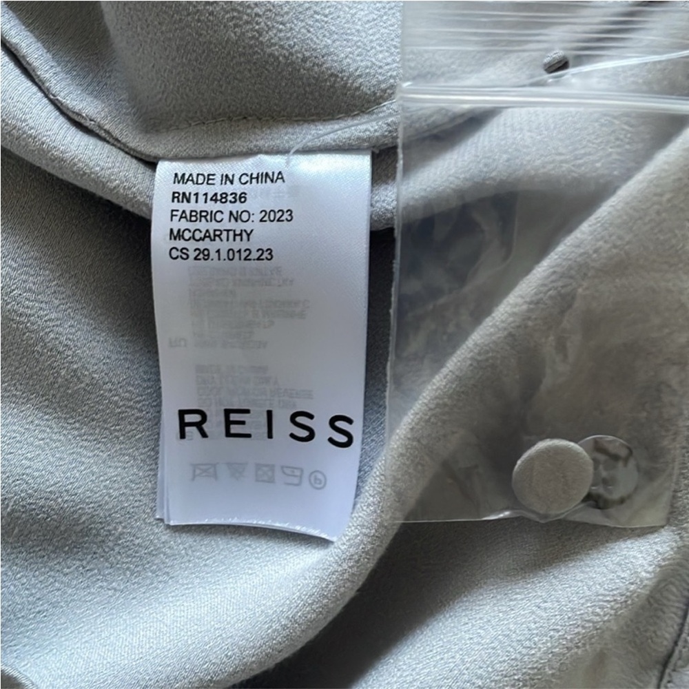 NWT REISS silver grey Mccarthy Shirt Dress, size US 6 - Picture 11 of 12